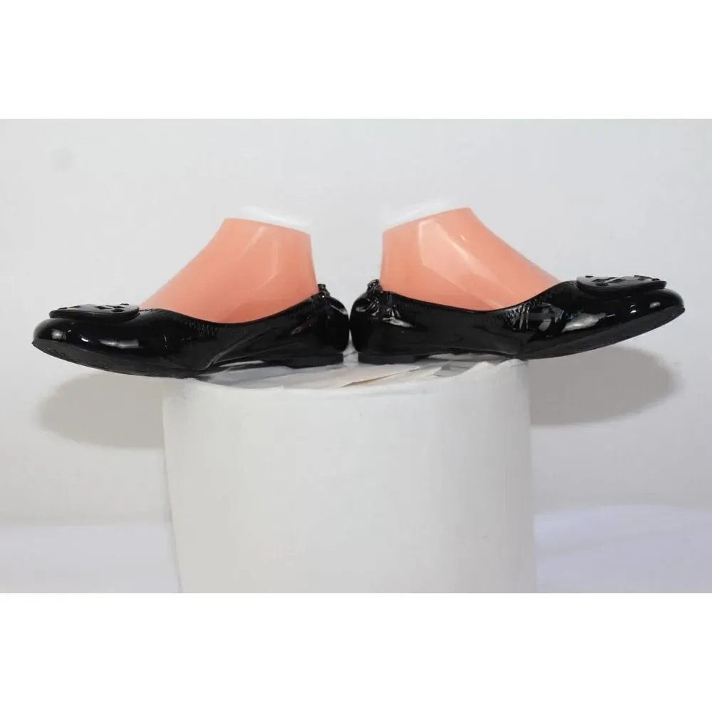 ladies black TORY BURCH flats size 8